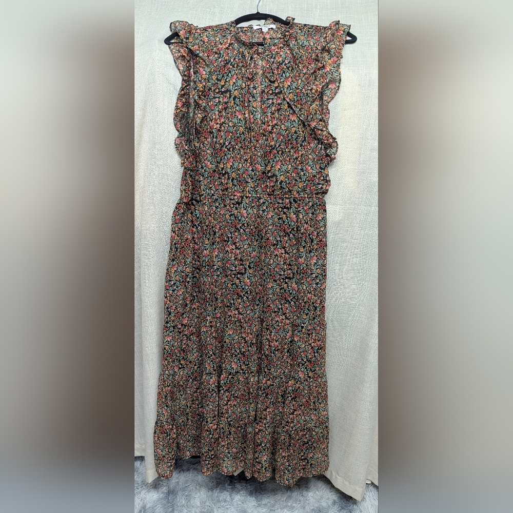 BB Dakota Floral Maxi Dress in Black, Pink, Green